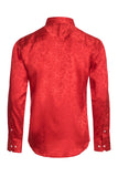 BARABAS Men's textured floral button down dress shirts B309 red