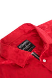 BARABAS Men textured leopard design pattern button down Shirts B310 Red