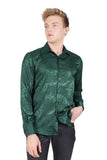 Barabas Wholesale Men's Greek Key Baroque Long Sleeve Button Down Shirt B313 Green