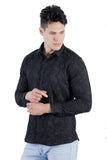 BARABAS Men's Paisley Button Down Black Shirts B51