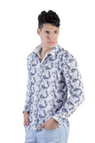 BARABAS Men's Paisley Button Down White Navy Shirts B51