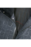 Barabas Men's black grey checkered wool Sherpa-Lined liner jacket BH56