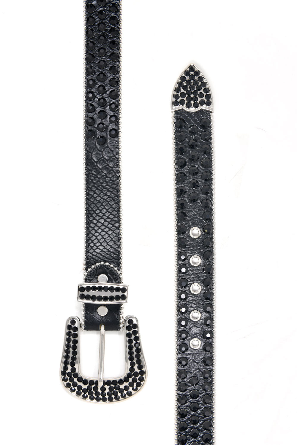 Barabas men's Jewels Rhinestone Stone Buckle leather belt BK816 black