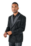 BARABAS men's shiny design glittery sequin design blazer BL3068