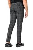 BARABAS men's checkered plaid grey black chino pants CP118