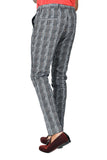 BARABAS men's checkered plaid grey black chino dress pants CP139