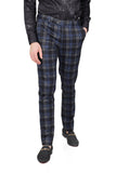 BARABAS men's checkered plaid navy black luxury chino pants CP154