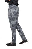 BARABAS men's checkered plaid black checkers luxury chino pants CP164