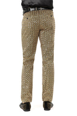 Barabas Men's Sequin Diamond Design Shiny Chino Pants 2CP3099 Gold