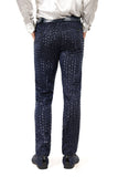 Barabas Men's Sequin Diamond Design Shiny Chino Pants 2CP3099 Navy