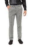 Barabas Men's Sequin Diamond Design Shiny Chino Pants 2CP3099 Silver