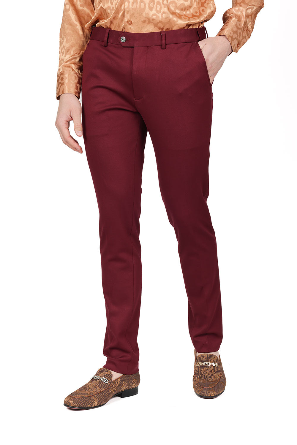 Barabas Men's Solid Color Essential Chino Dress Stretch Pants CP4007