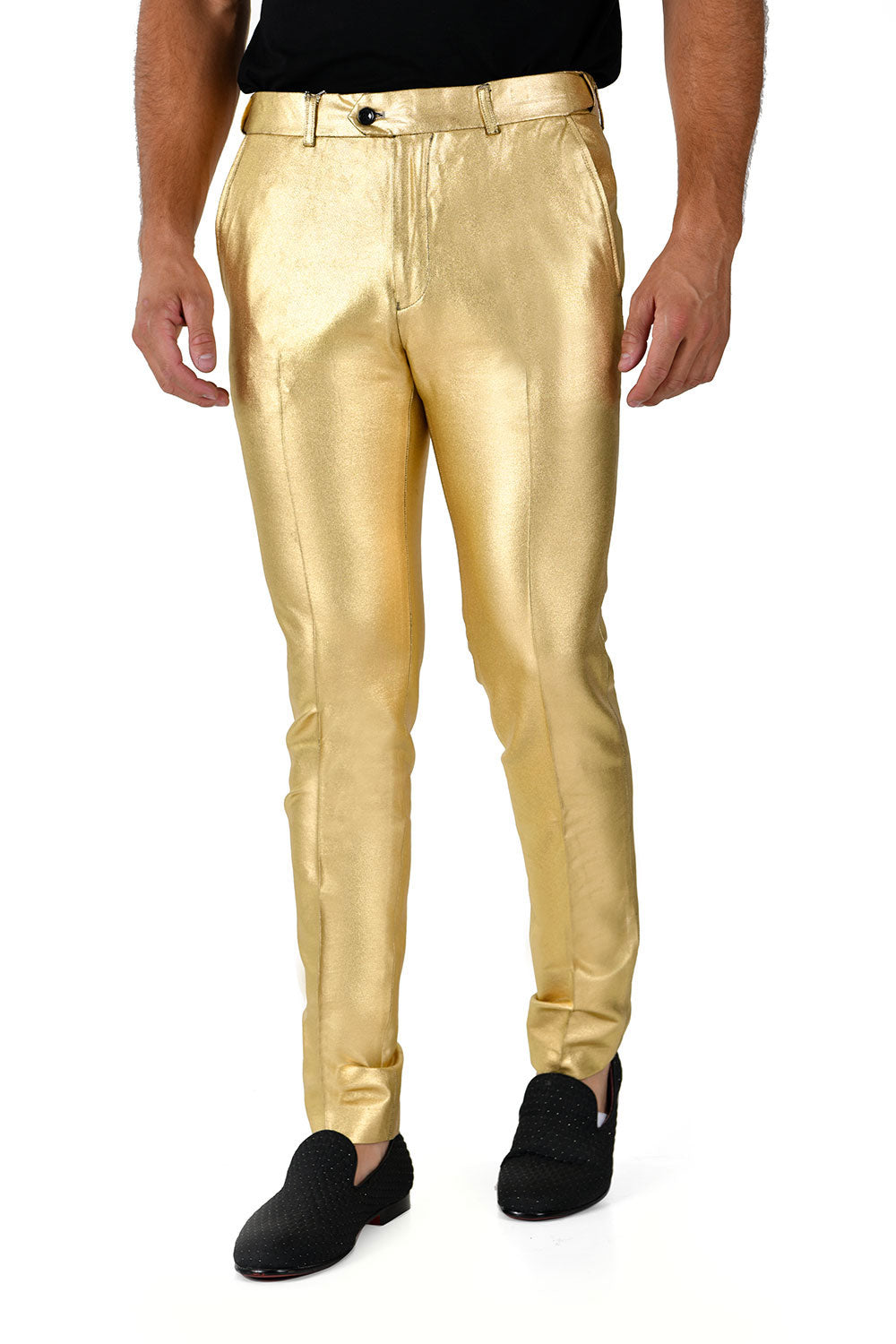 Barabas Men's Glossy Shiny Design Sparkly Luxury Dress Pants CP95