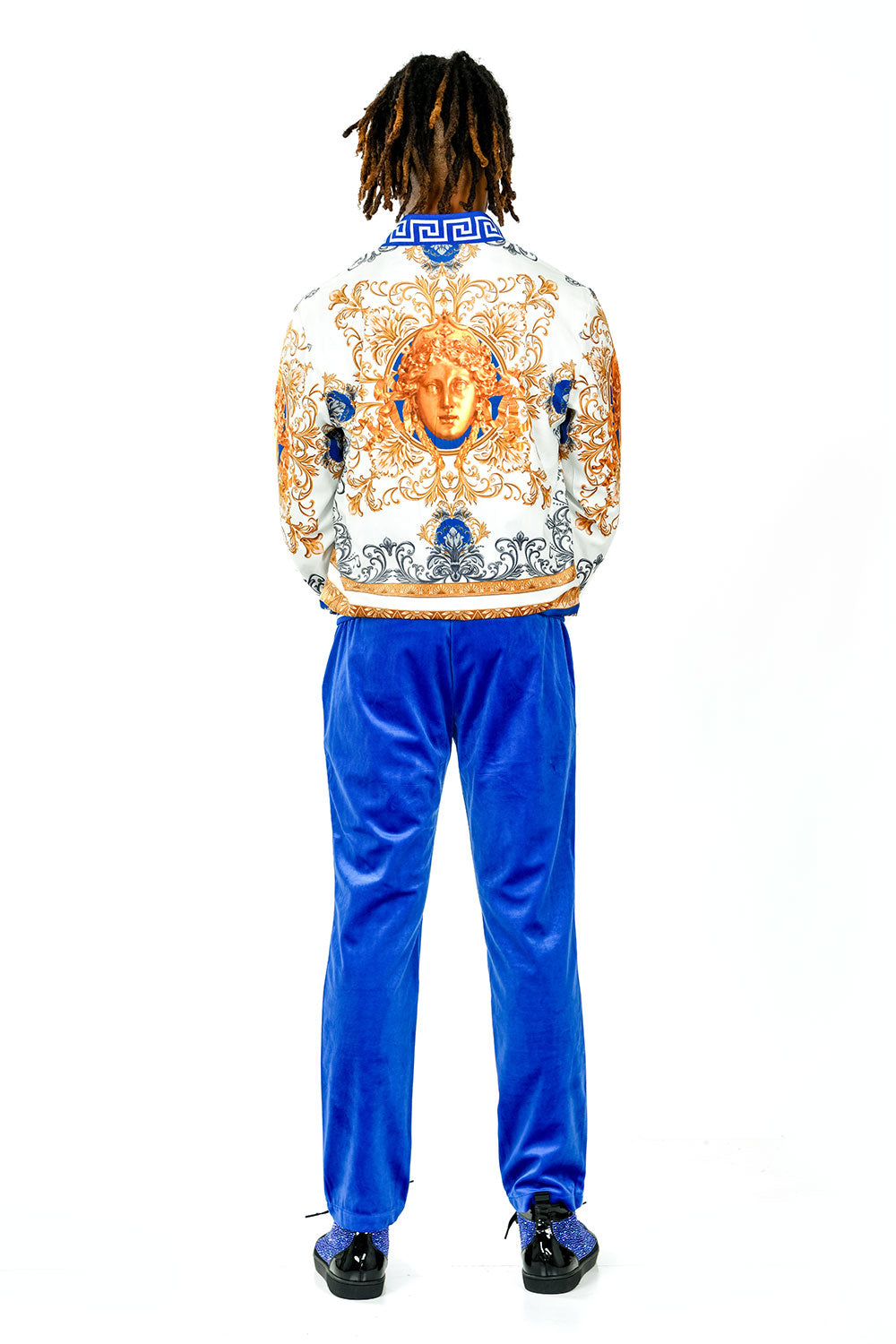 Barabas Men's Greek Medusa Floral Baroque Reversible Loungewear JJ905