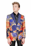 BARABAS Men's Baroque Greek Pattern Floral Baroque Blazer JSP201 Multi