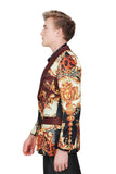 BARABAS Men's Greek Key Floral Baroque Blazer JSP201 Saddle