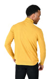 Men's Turtleneck Ribbed Solid Color Basic Sweater LS2100 Yellow