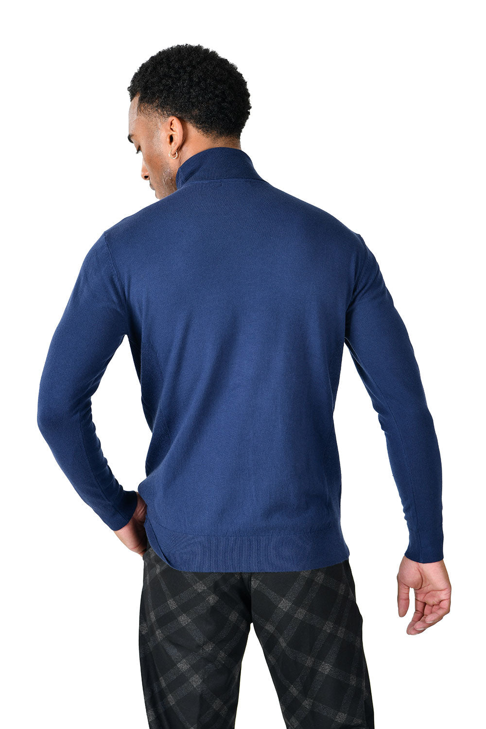 Men's Turtleneck Ribbed Solid Color Basic Sweater LS2100