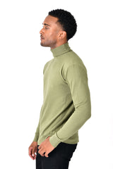 Men's Turtleneck Ribbed Solid Color Basic Sweater LS2100