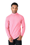 Men's Turtleneck Ribbed Solid Color Basic Sweater LS2100 Rose