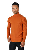 Men's Turtleneck Ribbed Solid Color Basic Sweater LS2100 Rust