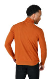 Men's Turtleneck Ribbed Solid Color Basic Sweater LS2100 Orange