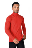 Men's Turtleneck Ribbed Solid Color Basic Sweater LS2100