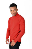 Men's Turtleneck Ribbed Solid Color Basic Sweater LS2100