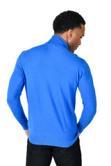 Men's Turtleneck Ribbed Solid Color Basic Sweater LS2100