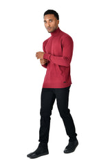 Men's Turtleneck Ribbed Solid Color Basic Sweater LS2100