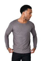 Barabas Men's Crew Neck Ribbed Solid Color Basic Sweater LS2101
