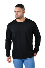 Barabas Wholesale Men's Solid Color Crew Neck Sweatshirts LV127 Black