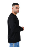 Barabas Wholesale Men's Solid Color Crew Neck Sweatshirts LV127 black