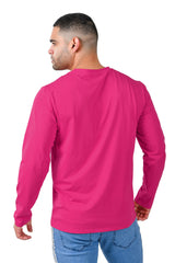 Barabas Wholesale Men's Solid Color Crew Neck Sweatshirts LV127 fuchsia