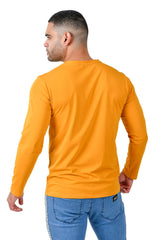 Barabas Wholesale Men's Solid Color Crew Neck Sweatshirts LV127 Yellow 