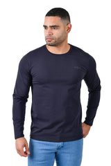 Barabas Wholesale Men's Solid Color Crew Neck Sweatshirts LV127 Navy