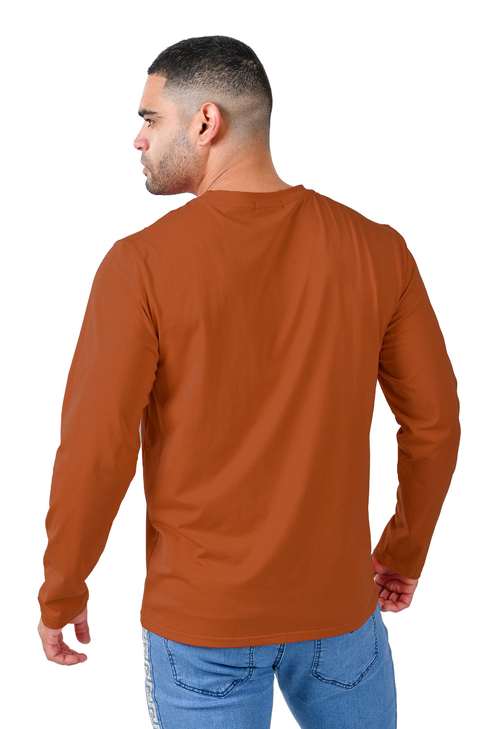 Barabas Wholesale Men's Solid Color Crew Neck Sweatshirts LV127 rust