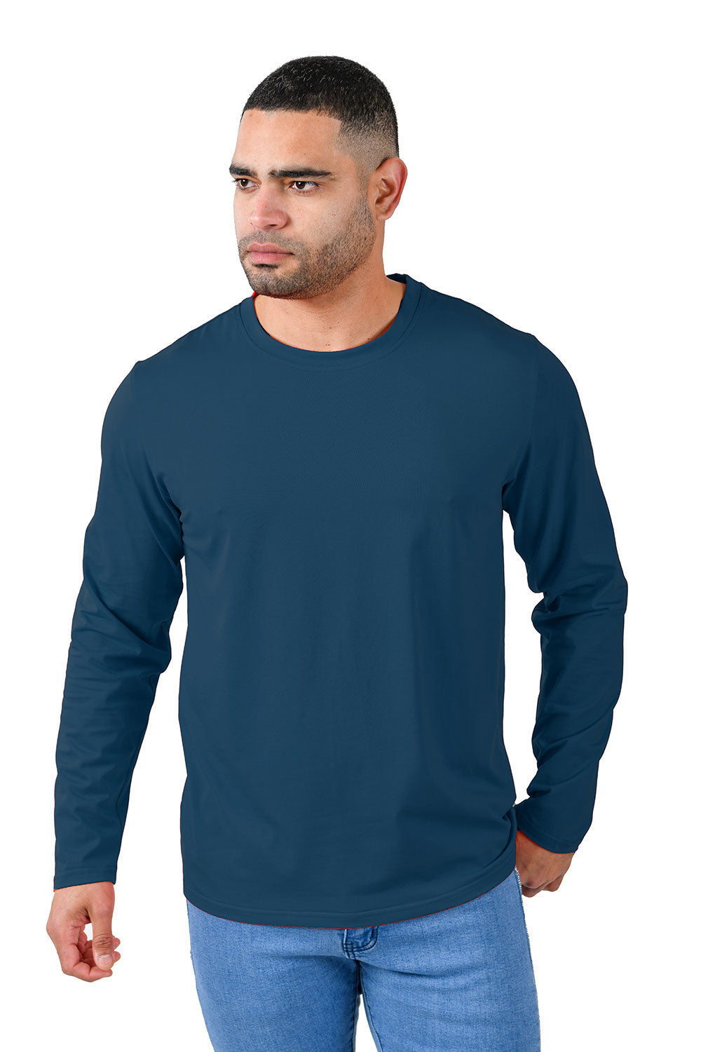 Barabas Wholesale Men's Solid Color Crew Neck Sweatshirts LV127 teal