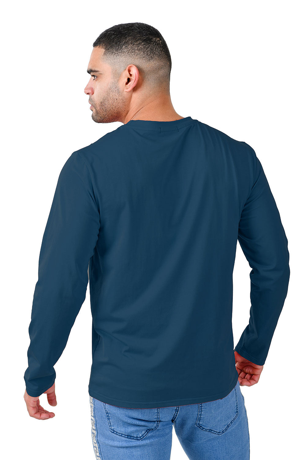 Barabas Wholesale Men's Solid Color Crew Neck Sweatshirts LV127 teal