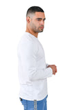 Barabas Wholesale Men's Solid Color Crew Neck Sweatshirts LV127 White 