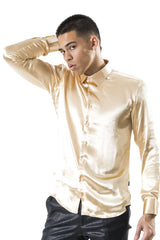 Barabas Wholesale Men's Shinny Button Down Long Sleeves Shirts B302 Blonse