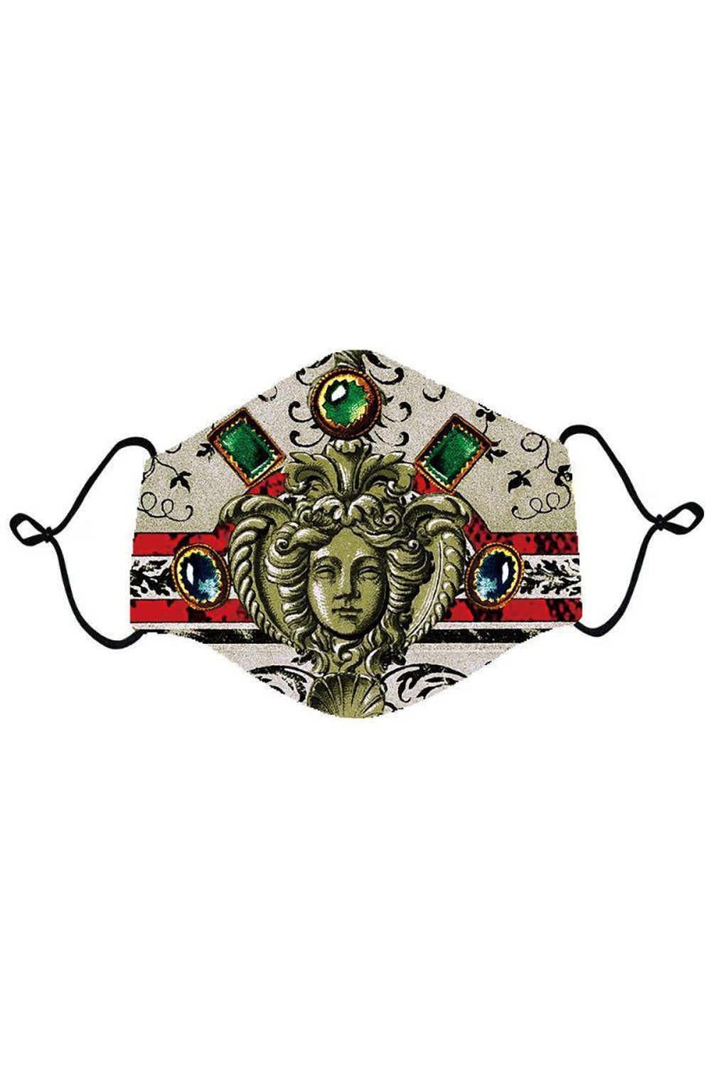 BARABAS Men's Medusa Floral Designer Baroque Design Face Mask MSP962  