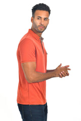 BARABAS Men's solid color Polo shirts with pocket Orange colors PP817