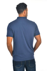 BARABAS Men's solid color Polo shirts with pocket Navy colors PP817