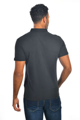 BARABAS Men's solid color Polo shirts with pocket Black colors PP817