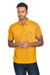 BARABAS Men's solid color Polo shirts with pocket Yellow colors PP817