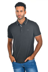 BARABAS Men Black color 365 logo Polo shirts PP821-1