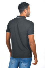 BARABAS Men Black color 365 logo Polo shirts PP821-1