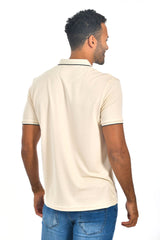 BARABAS Men Cream Nude color 365 logo Polo shirts PP821-1