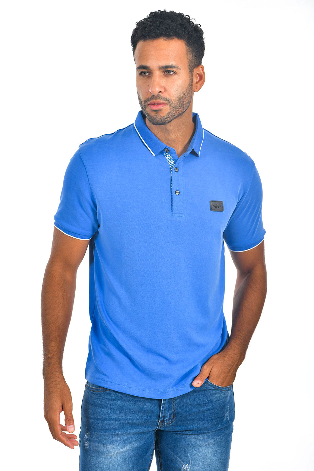 BARABAS Men Royal Blue color 365 logo Polo shirts PP821-1